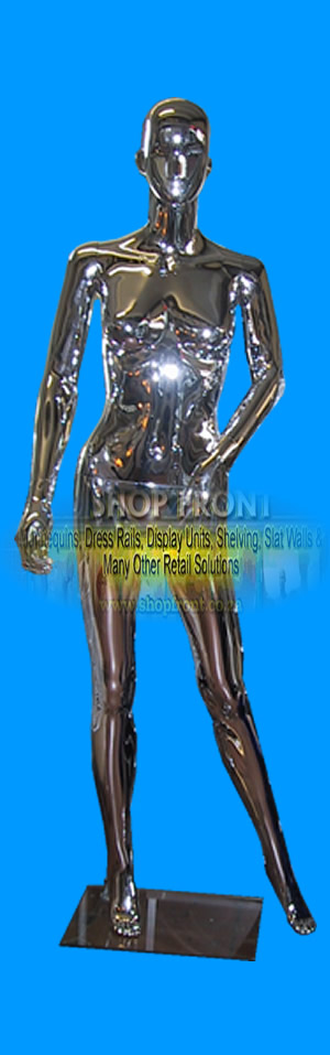 Chrome Mirror Finish Mannequin Female